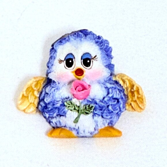 Blue & Yellow Collectible Angel Bird Pin By Gretchen Clasby Sonshine Promises - Picture 1 of 2